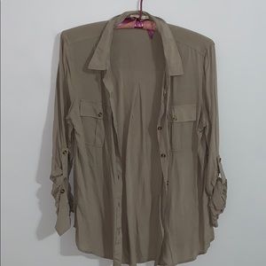 Medium Light Army Green/ Tan Shirt